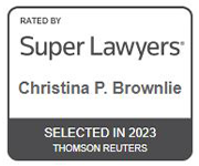 Rated by super lawyers | christina P. brownlie | selected in 2023 | thomson reuters